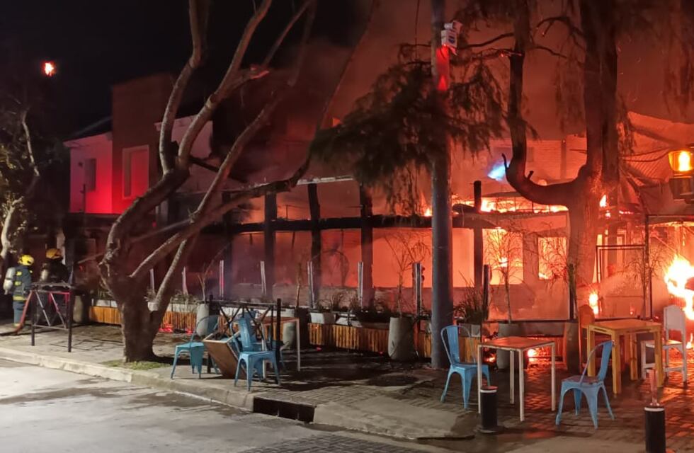 Imágenes impactantes: un incendio destruyó por completo un conocido bar de la zona norte de Rosario