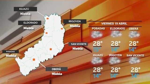 Viernes con tiempo bueno en Misiones.