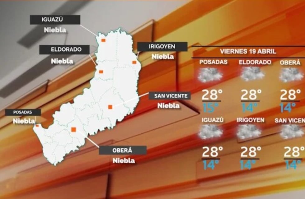 Viernes con tiempo bueno en Misiones