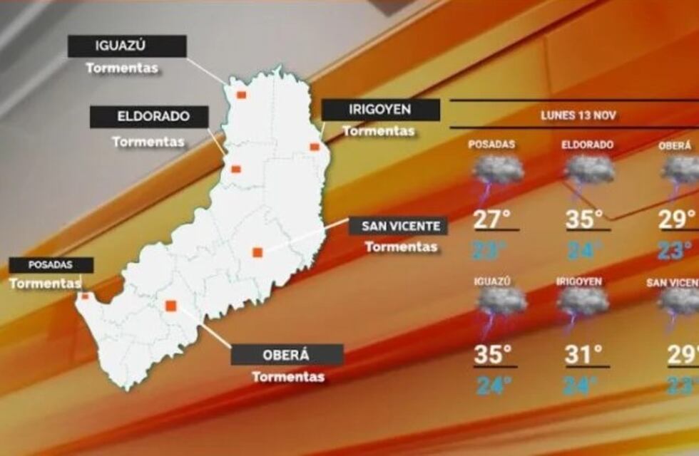 Lluvias y tormentas para este lunes en Misiones
