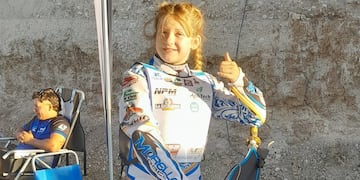 La puntaltense Magdalena Bouscayrol se quedó con la final de speedway en 50cc. Menores.