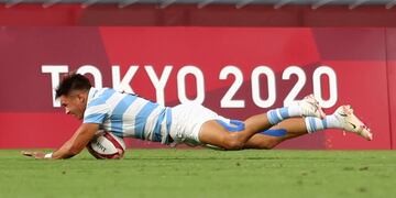 Marcos Moneta convirtió dos tries fundamentales para los Pumas 7s.