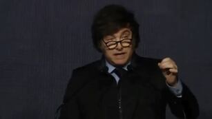 El presidente Javier Milei brinda su discurso en el Council de las Américas (Captura de video)