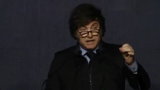 El presidente Javier Milei brinda su discurso en el Council de las Américas (Captura de video)