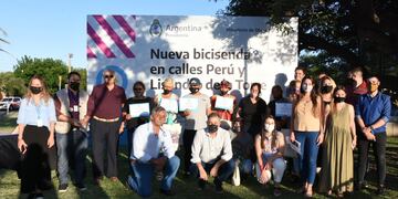 Finalizó la obra de renovación y modernización de bicisendas en barrio 9 de Julio