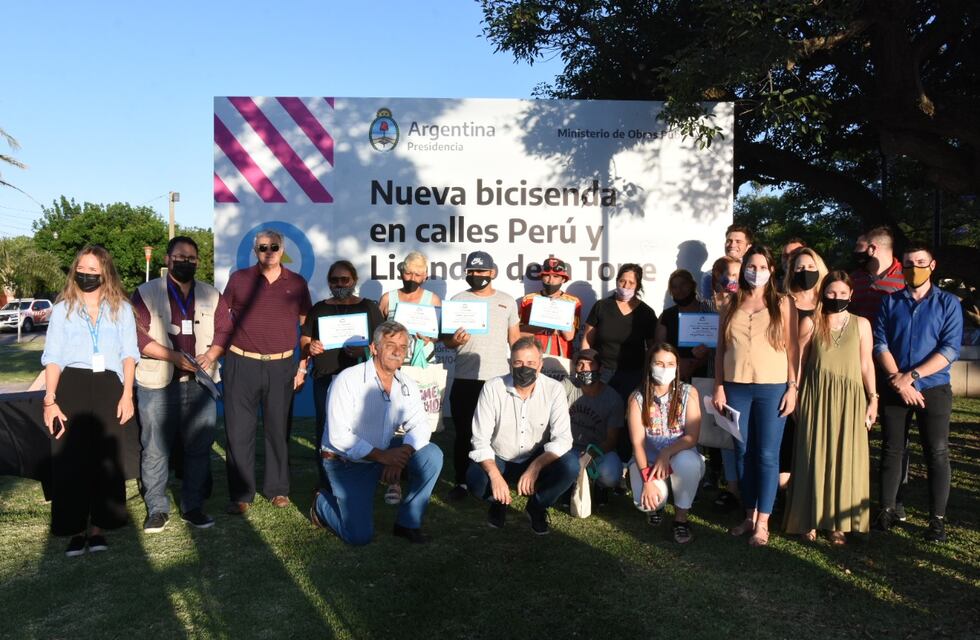 Finalizó la obra de renovación y modernización de bicisendas en barrio 9 de Julio