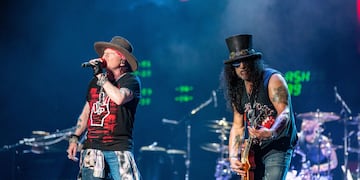 Mandatory Credit: Photo by Shutterstock (10441613be)
Guns N' Roses - Axl Rose and Slash
Austin City Limits Music Festival, Texas, USA - 04 Oct 2019