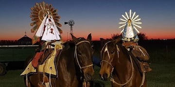 Las imágenes ensilladas en camino a Salta.
