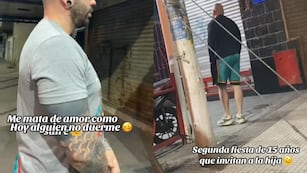 La reacción de un padre esperando a la hija que fue a un cumpleaños.