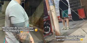 La reacción de un padre esperando a la hija que fue a un cumpleaños.