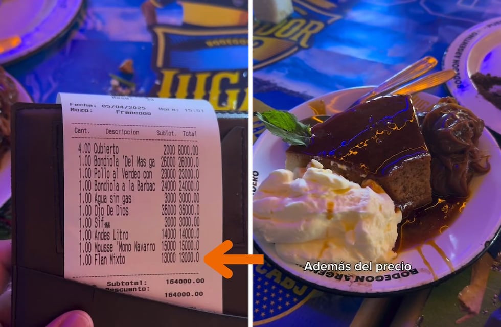 Pidió un flan en Puerto Madero y le cobraron $7500 más por adicionar la crema y el dulce de leche