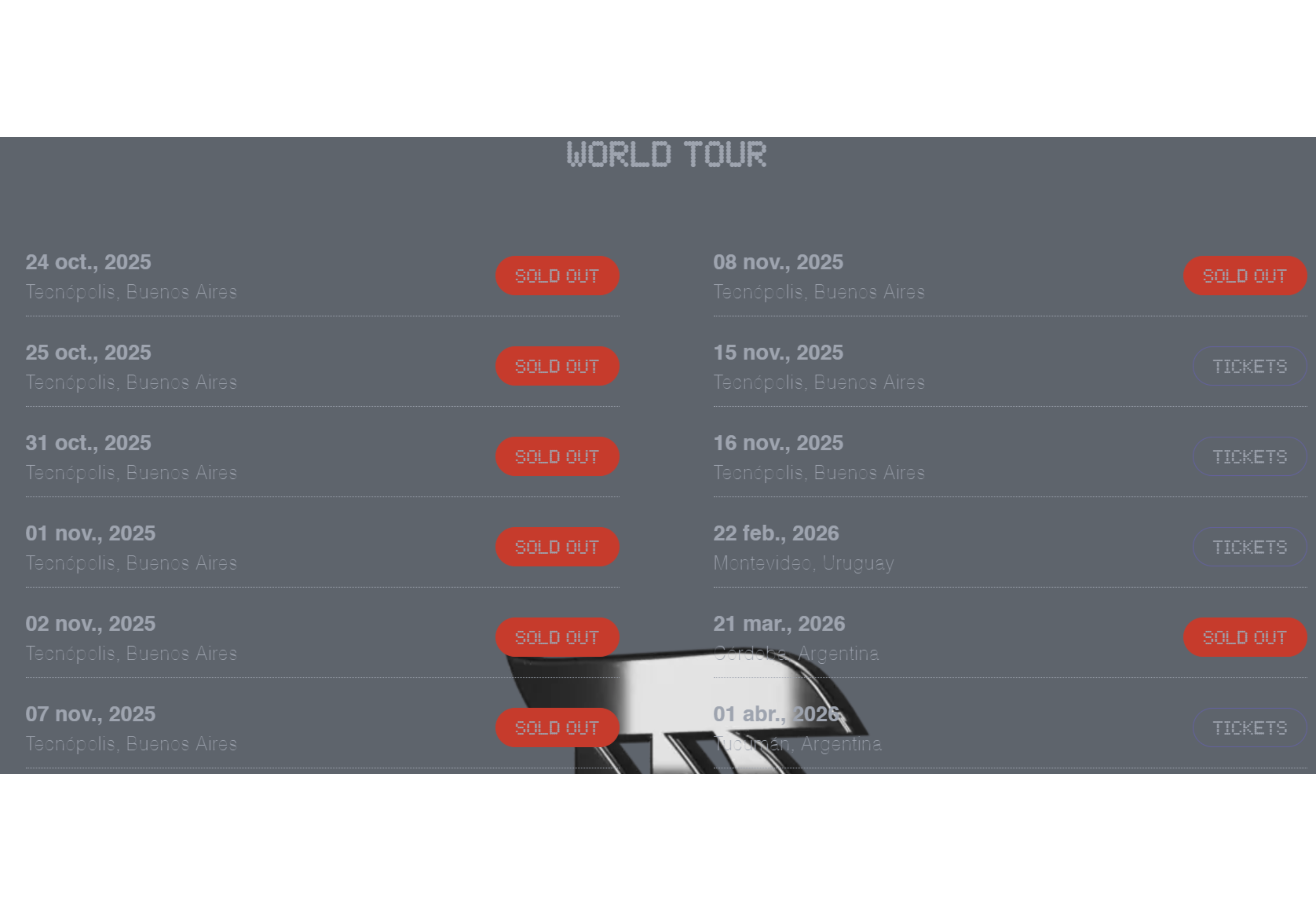 Las próximas fechas de Tini con Futttura.