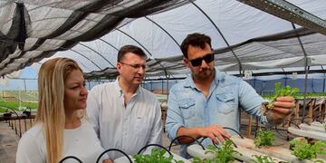 Boidi y Mársico en un emprendimiento hidropónico