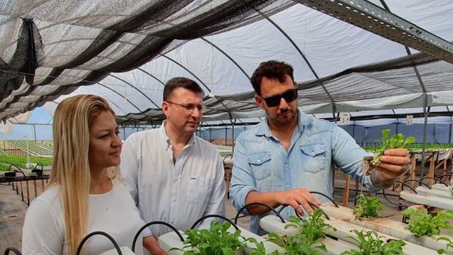 Boidi y Mársico en un emprendimiento hidropónico