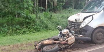 Tristemente, falleció el motociclista brasilero involucrado en un choque en Eldorado.