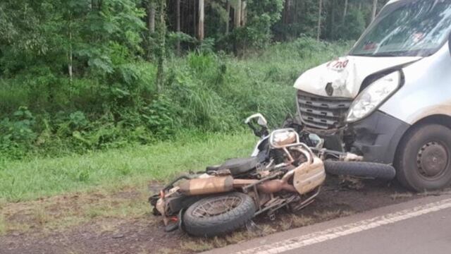 Tristemente, falleció el motociclista brasilero involucrado en un choque en Eldorado.