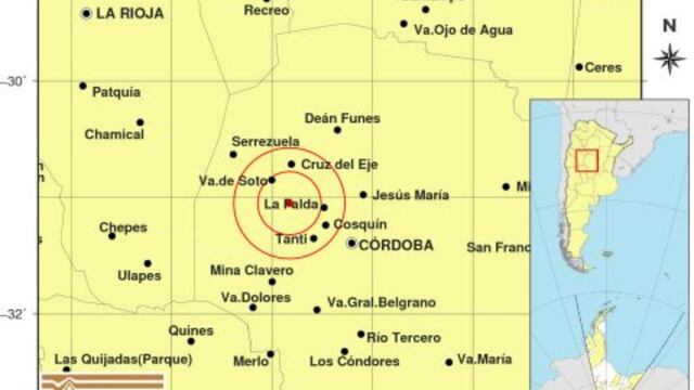 El epicentro fue en La Falda, a cinco kilómetros de profunidad.