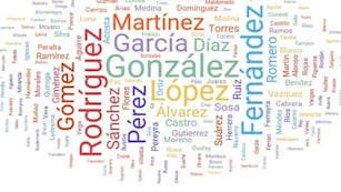 Cuáles son los tres apellidos conocidos que lideran el ranking nacional.