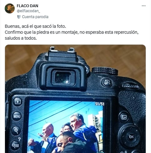 Una de las imágenes sin piedra que circularon en redes