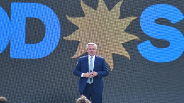 Fernández, durante el acto en Tecnópolis (Federico López Claro).