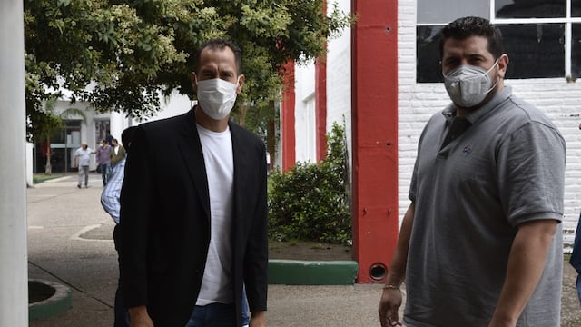 Lucas Bovaglio y Juan Manuel Cavagliatto, presidente de Instituto, el mayor desafío para el DT (Foto: Ramiro Pereyra / La Voz).