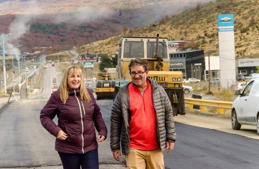 Ushuaia: se repavimentó la avenida Héroes de Malvinas
