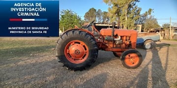 El tractor secuestrado en Sunchales