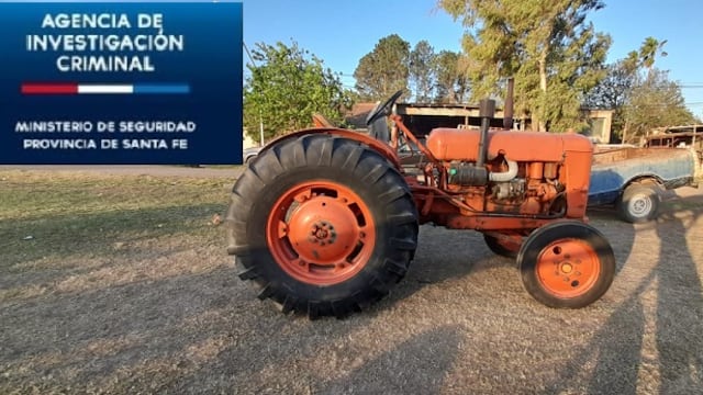 El tractor secuestrado en Sunchales
