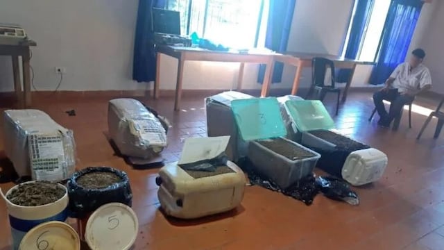 La droga fue detectada por Alcander, el perro entrenado de Gendarmería Nacional.