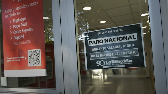 Paro bancario en todo el país. (Orlando Pelichotti / Los Andes)