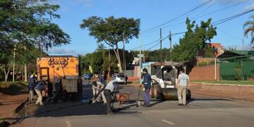 Avanzan en el mejoramiento de la traza vial sobre la avenida Blas Parera.
