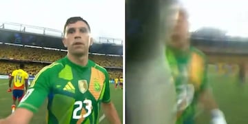 Tras el golpe a la cámara al final del partido con Colombia, Dibu Martínez rompió el silencio.