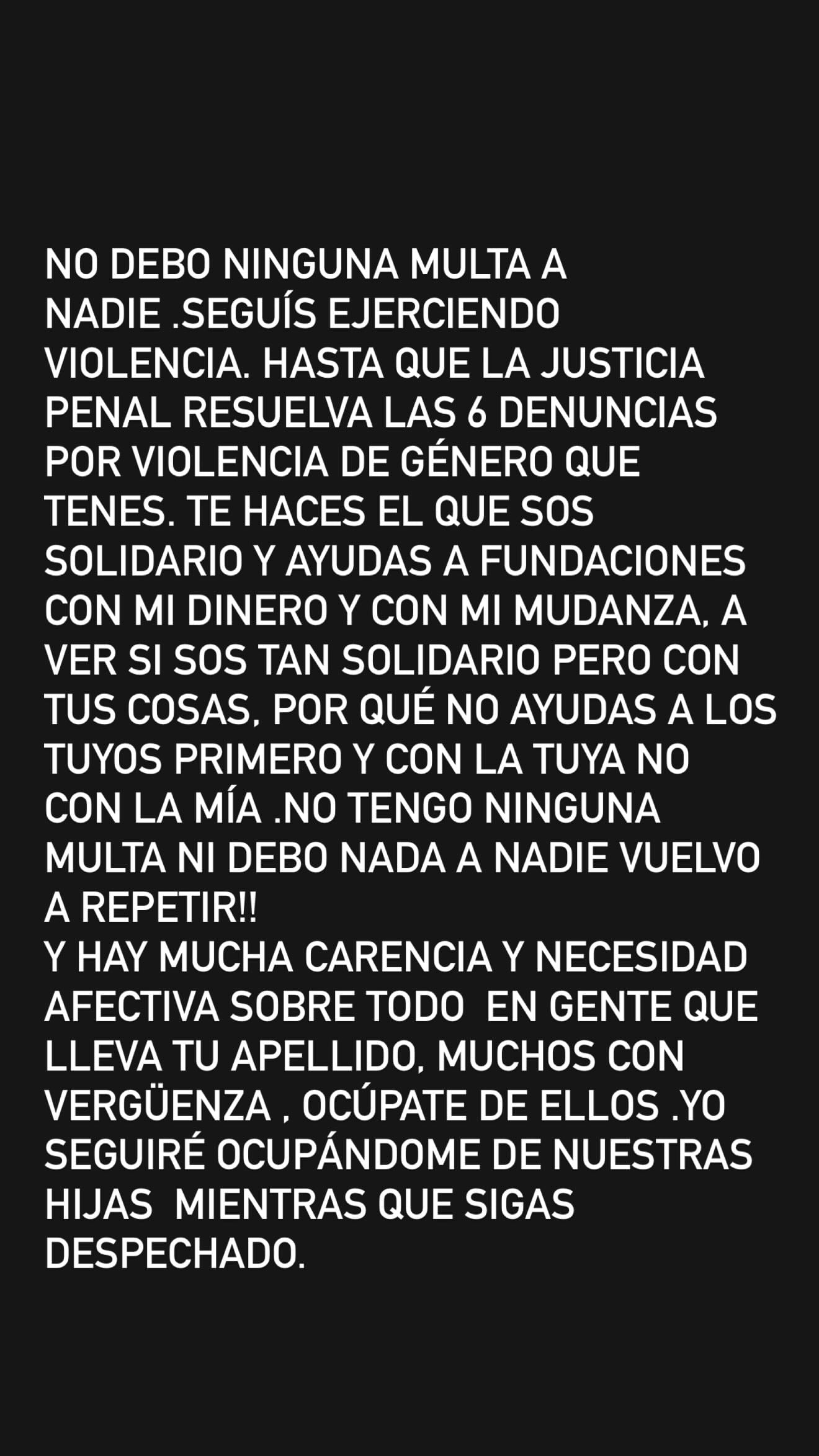 El descargo de Wanda Nara.