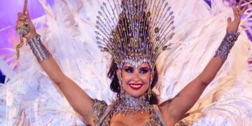 Lourdes Sánchez con su look de Carnaval.