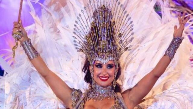 Lourdes Sánchez con su look de Carnaval.