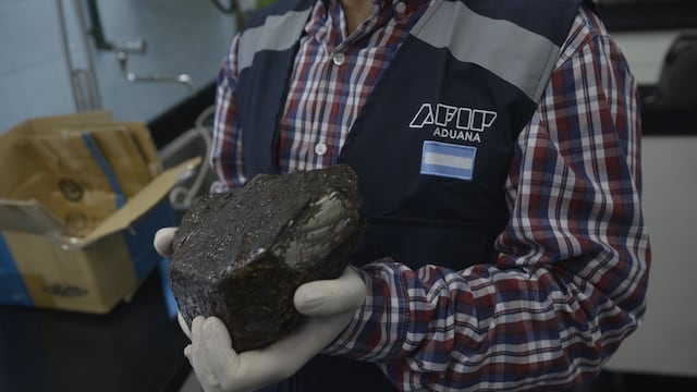 Aduana secuestró un meteorito que estaba en un auto que venía de Chile. Foto: AFIP Aduana