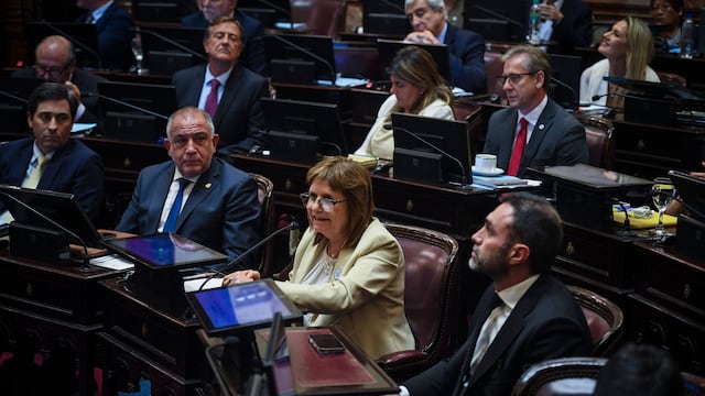 La jefa del bloque La Libertad Avanza, Patricia Bullrich, en la sesión por el Presupuesto (Foto: Comunicación Senado)