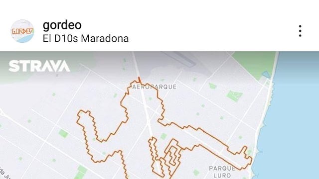 Leonardo Mercado dibujó en las calles marplatenses la figura del “10” y su hazaña se hizo viral. Recorrió 63.8 kilómetros para lograr formar la imagen.