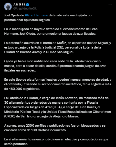 Ángel de Brito sobre la detención de Joel Ojeda