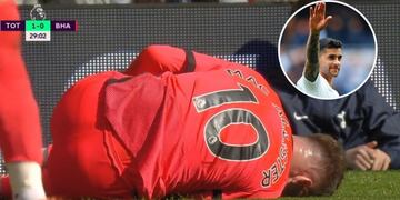Cuti Romero atendió a Alexis Mac Allister este sábado en Wembley.