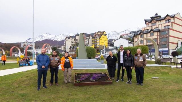 Ushuaia: presentaron un cantero floral conmemorativo a la gesta de Malvinas