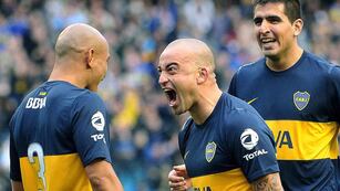 Silva marcó en dos ocasiones para la victoria de Boca ante All Boys. (Foto: Télam)
