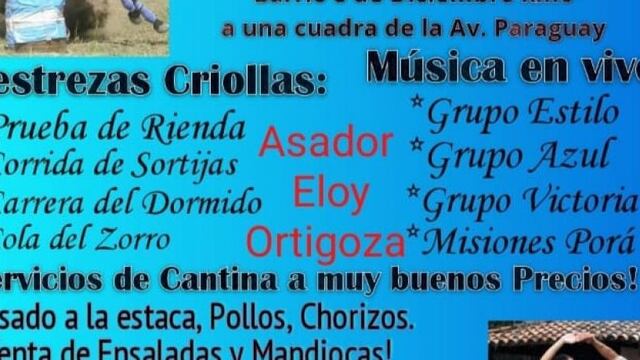 Gran Festival de Prueba de Rienda y Chamamé en Eldorado.