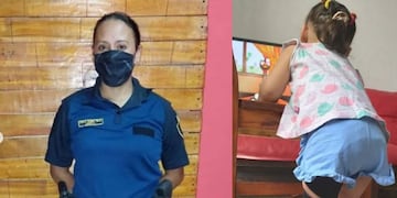 El gesto de una policía con una niña que necesitaba ayuda.