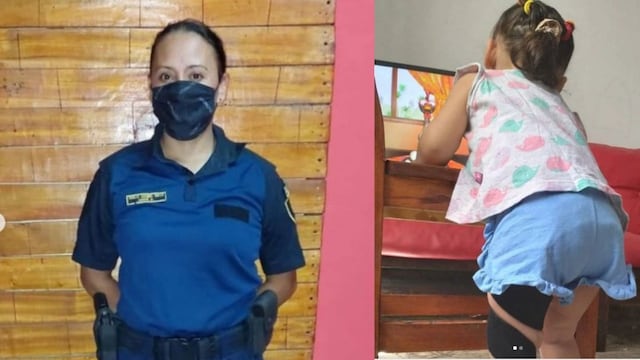 El gesto de una policía con una niña que necesitaba ayuda.