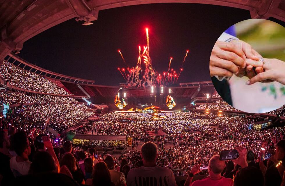 En pleno recital de Coldplay, un chaqueño le propuso casamiento a su novia en el Monumental