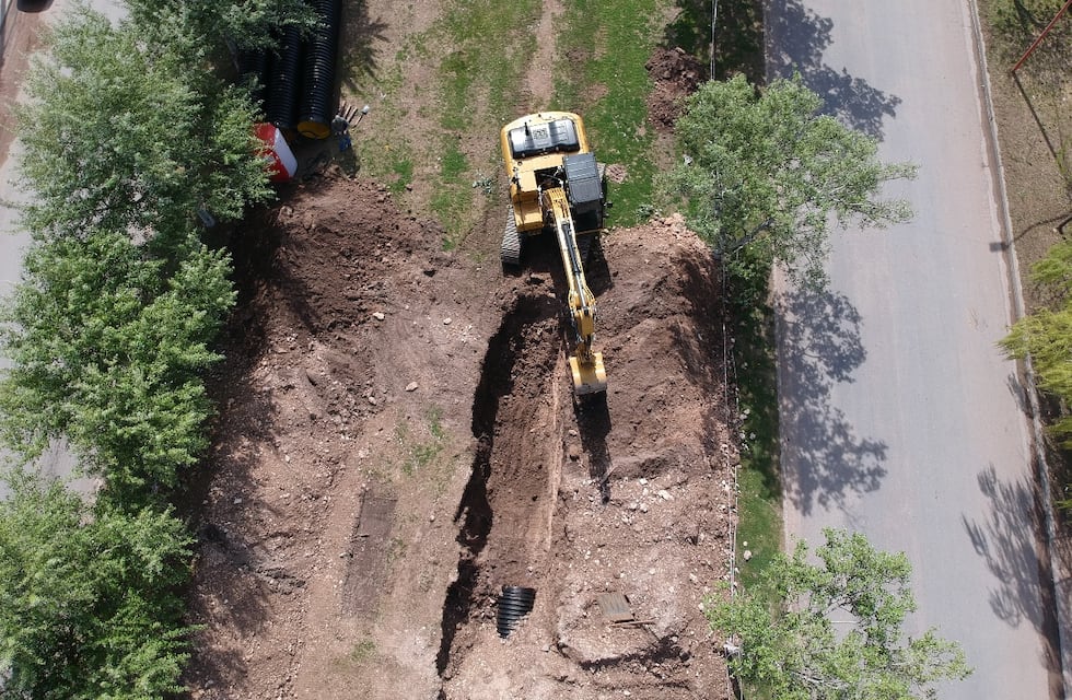Tres Arroyos: avanzan las obras de desagües pluviales en el barrio Olimpo