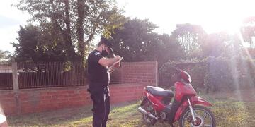 Moto secuestrada por la policia de Iguazú