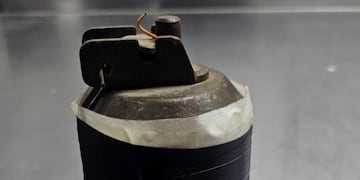 La granada secuestrada en una casa de Córdoba.