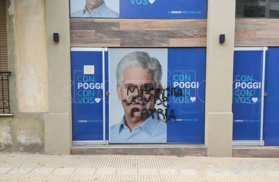 Vandalizaron una sede de Claudio Poggi